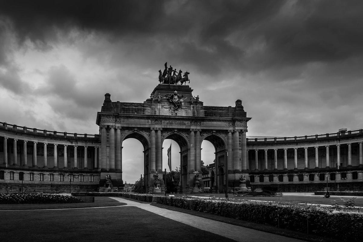 Ornate guild houses in the Grand Place, Belgium