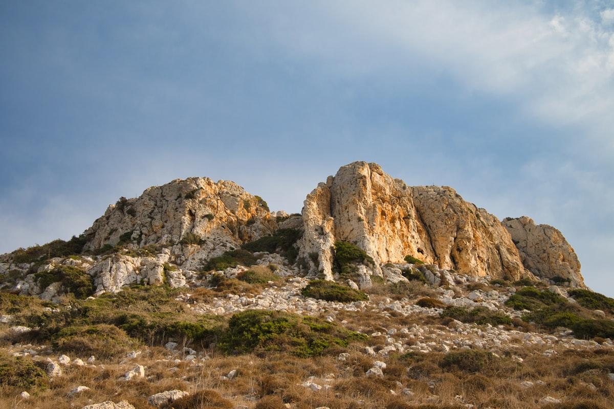 Mediterranean coastline and ancient ruins, Cyprus