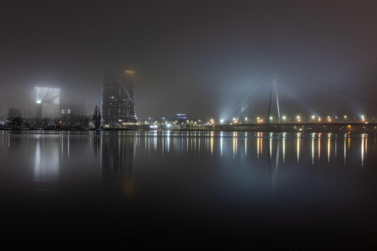 Historic old town and church spires, Latvia