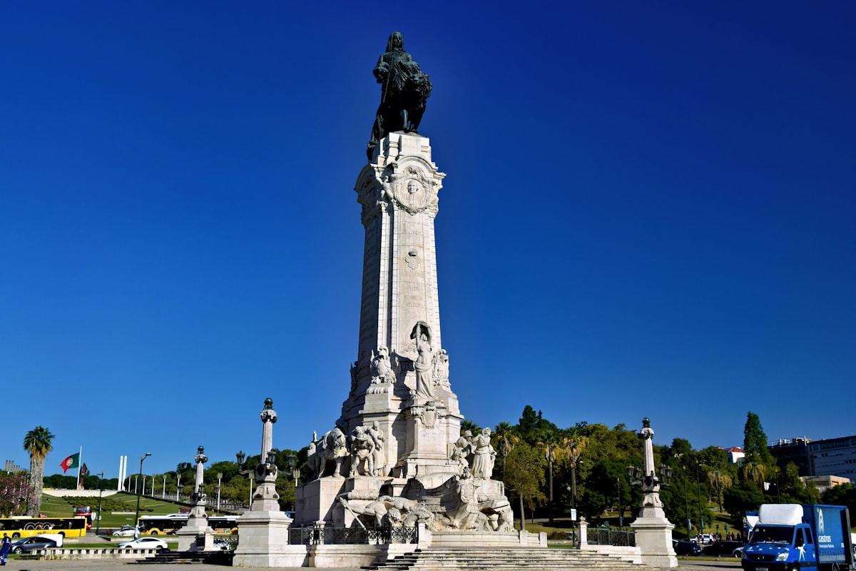 Colourful buildings along a narrow street, Portugal
