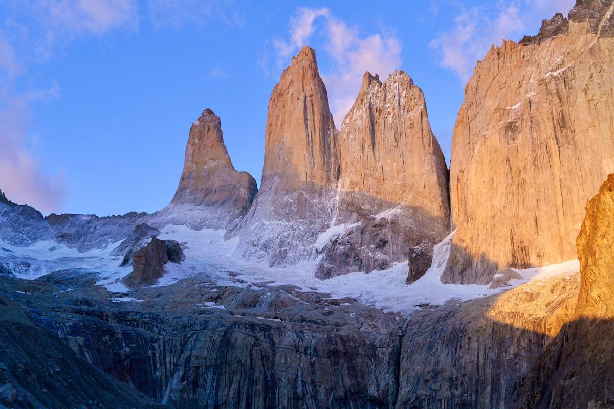 Glacier and mountain peaks in Patagonia, Chile