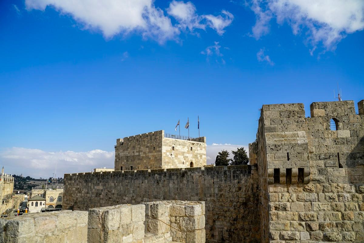 Historic old city walls and dome, Israel